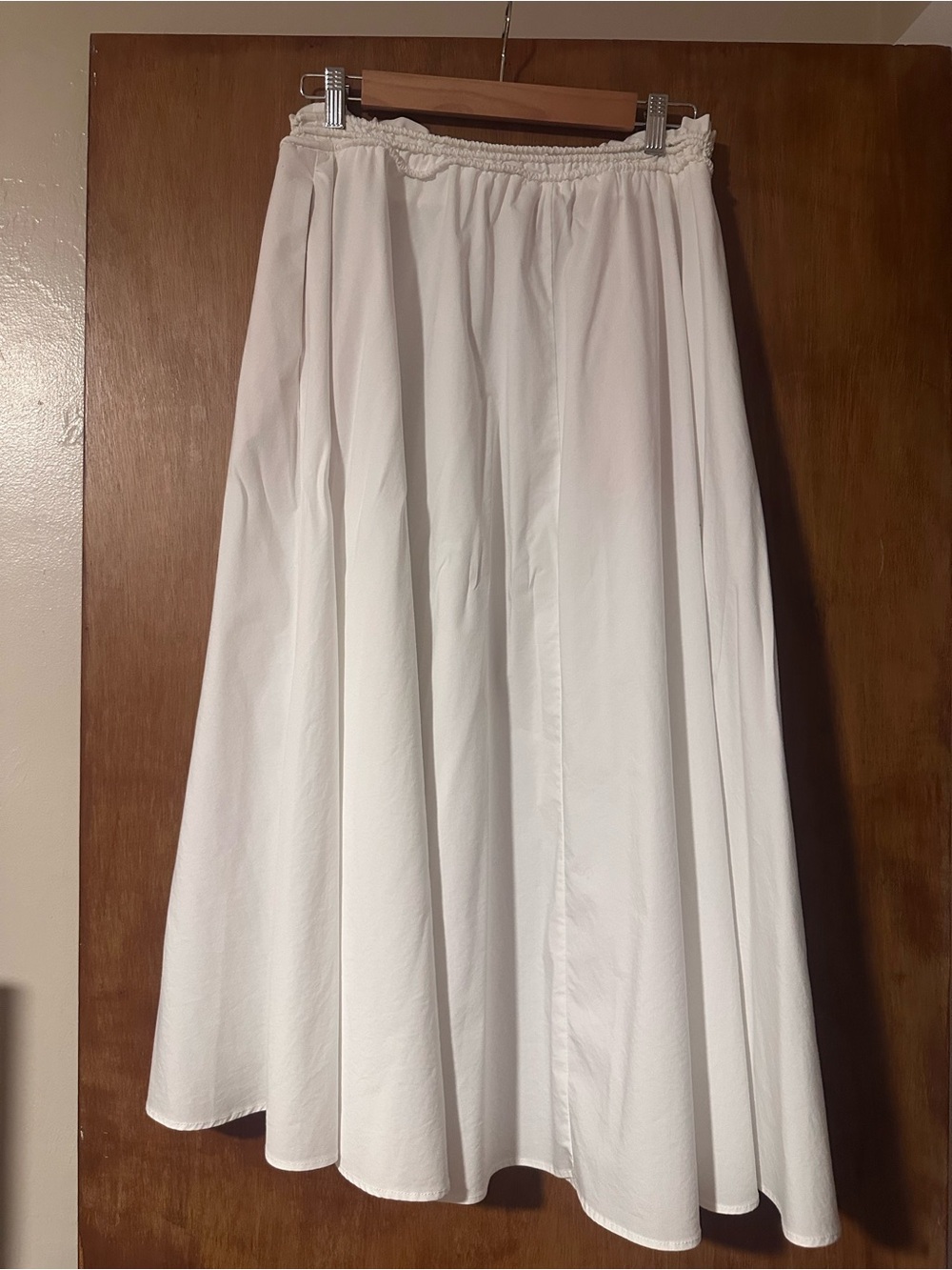 Philosophy White A-Line Midi Skirt